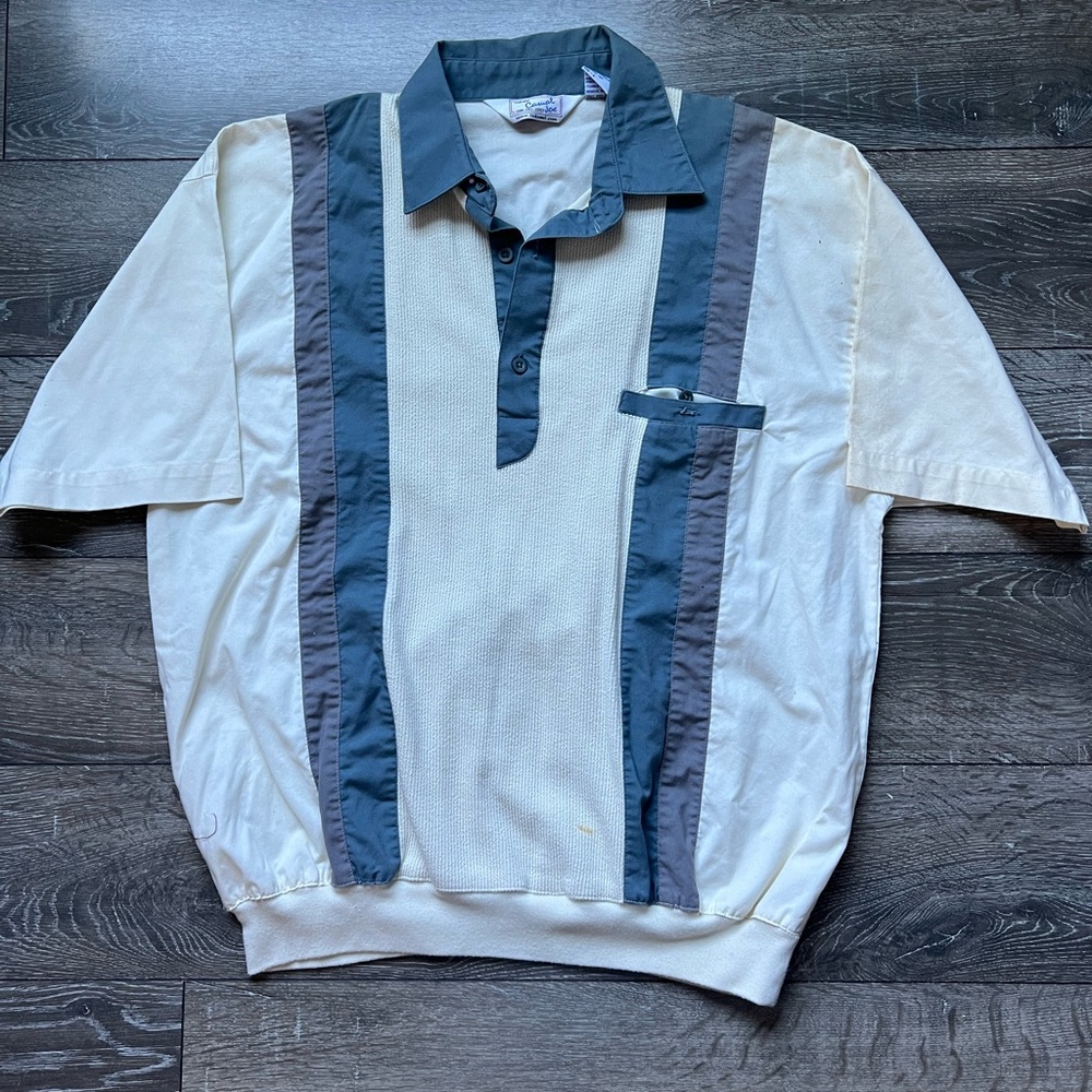 Haband Camel Joe Men's White and Blue Polo